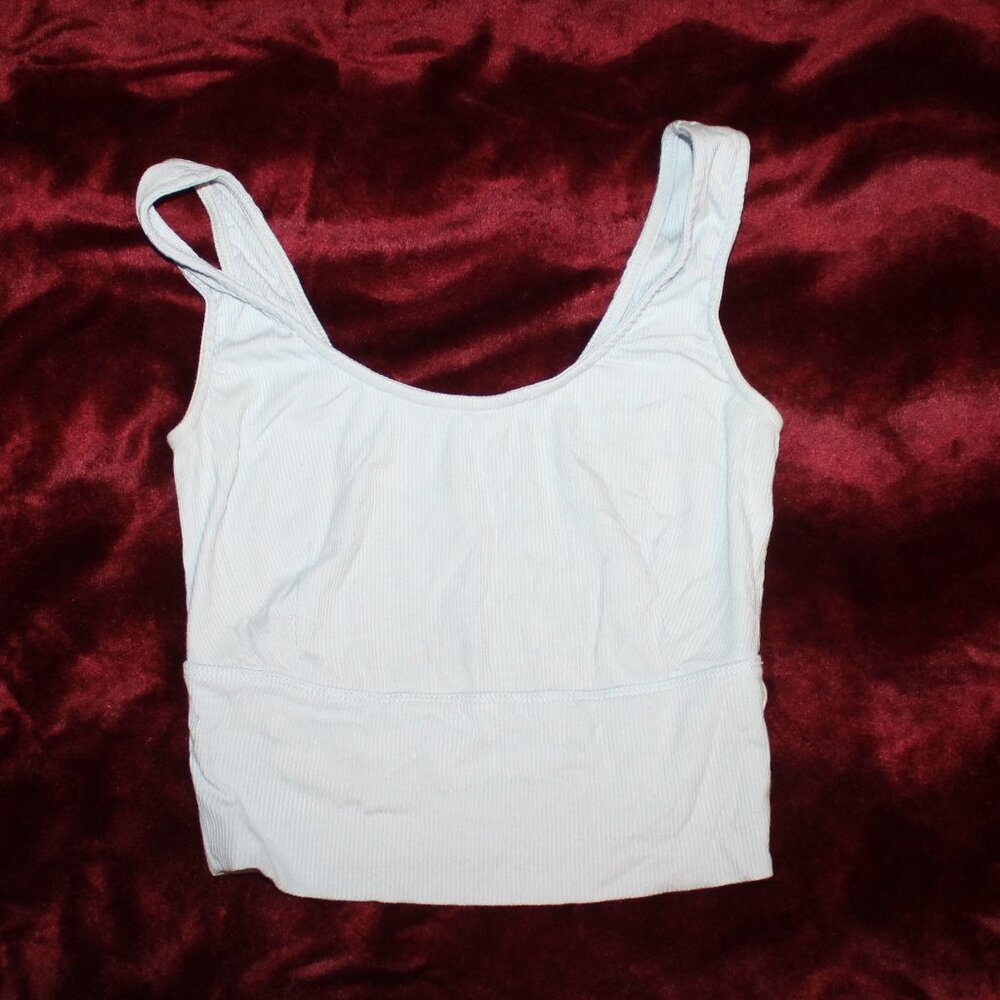 Comfy light blue stretchy crop top